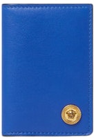 Versace Medusa Biggie (6 Card Slot 1 Cash Compartments) Bi-Fold Card Holder Royal Blue/Gold Versace Medusa Biggie (6 Card Slot 1 Cash Compartments) Bi-Fold Card Holder Royal Blue/Gold