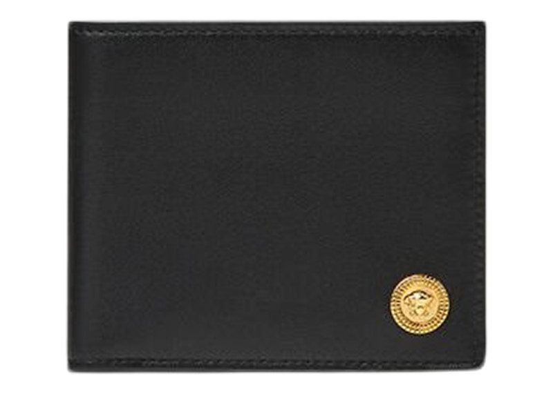 Versace Medusa Biggie (6 Card Slot 2 Cash Compartments) Wallet Black/Gold