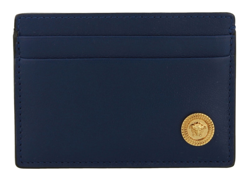 Versace Medusa Biggie Card Holder Navy/Gold