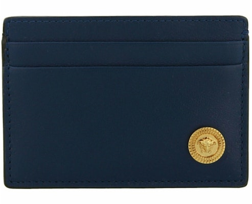 Versace Medusa Biggie Card Holder Navy/Gold Lookbook Versace Medusa Biggie Card Holder Navy/Gold