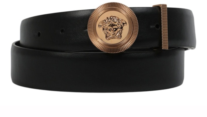 Versace Medusa Biggie Leather Belt Black/Gold Lookbook Versace Medusa Biggie Leather Belt Black/Gold