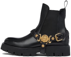 Versace Medusa Biggie Leather Chelsea Boots 'Black' 1006044-1A00693_1B00V Versace Medusa Biggie Leather Chelsea Boots 'Black' 1006044-1A00693_1B00V