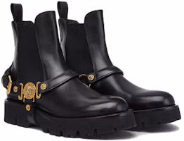 Shop Versace Medusa Biggie Boots Chelsea Kulit 'Hitam' 1006044-1A00693_1B00V