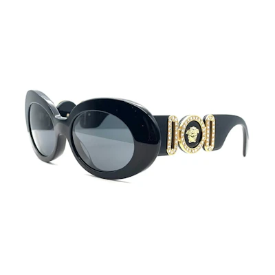 Versace Medusa Biggie Oval Sunglasses Black (VE4426BU-GB1-87)