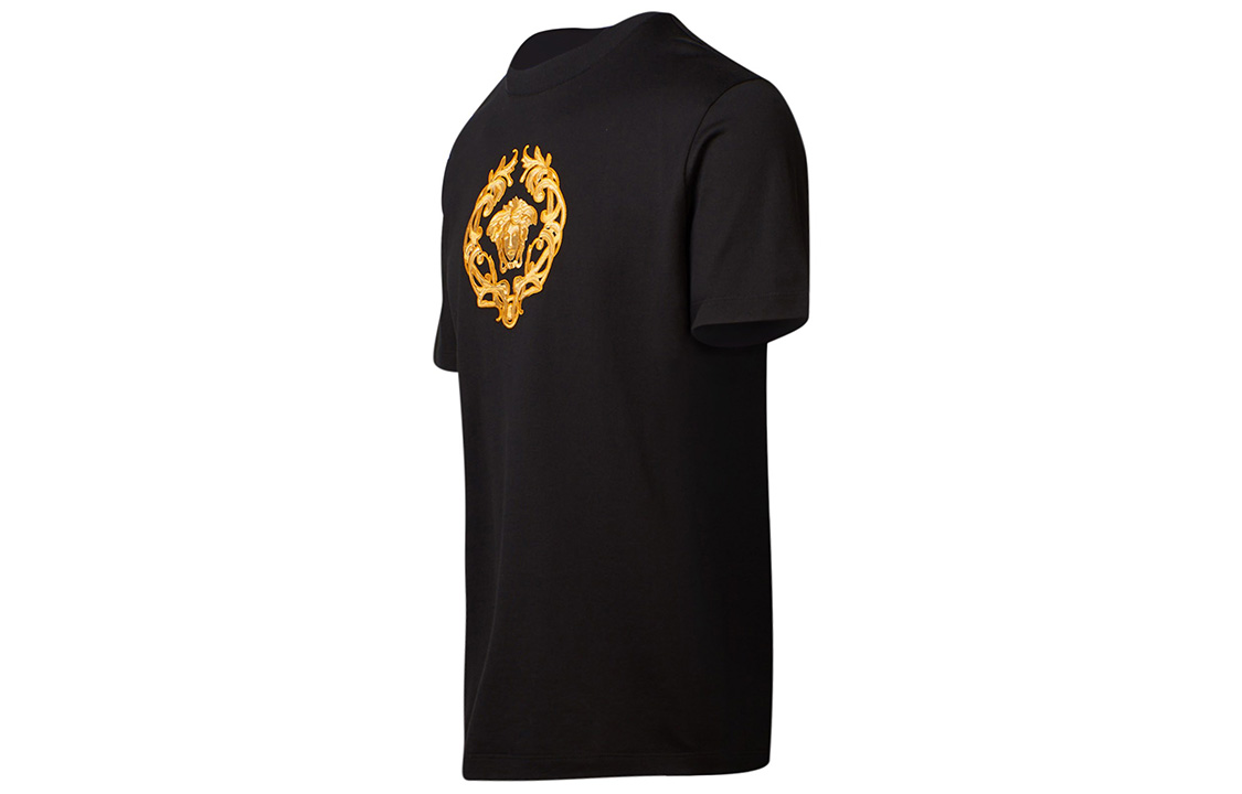 Versace Medusa Black Gold Embroidered Crewneck T-Shirt A87378-A228806-A1008 圖 4