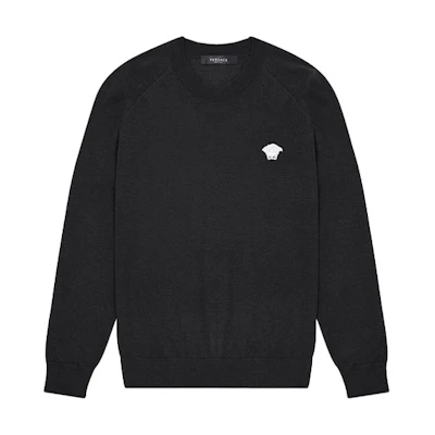 VERSACE Medusa Embroidered Cashmere Sweater Black 1001174-1A00796-1B000