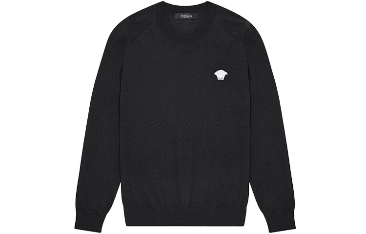 VERSACE Medusa Embroidered Cashmere Sweater Black 1001174-1A00796-1B000 圖 2
