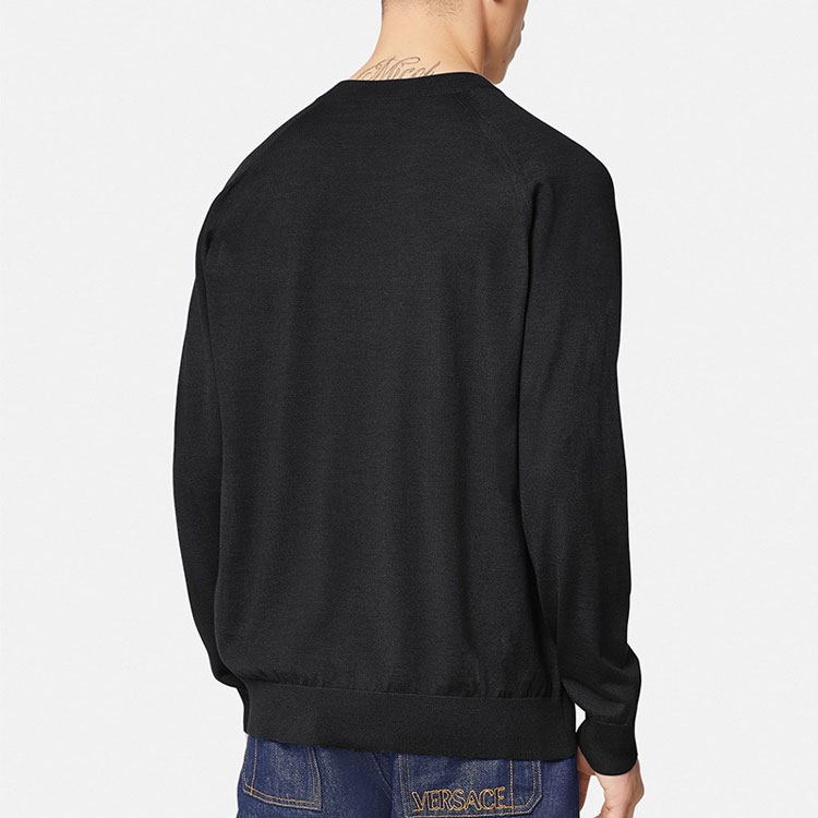 VERSACE Medusa Embroidered Cashmere Sweater Black 1001174-1A00796-1B000 圖 4