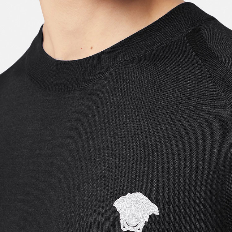 VERSACE Medusa Embroidered Cashmere Sweater Black 1001174-1A00796-1B000 圖 5
