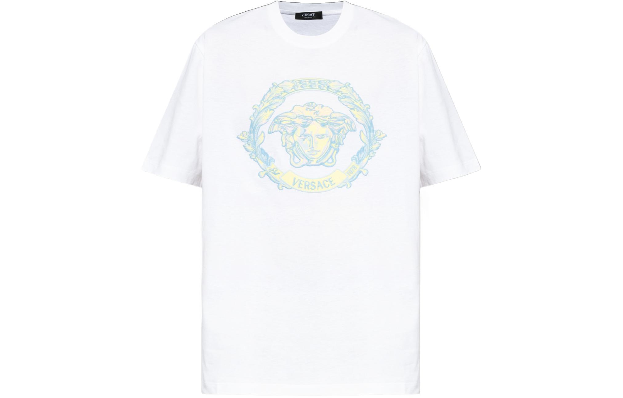 VERSACE Medusa Embroidered Crew Neck Short Sleeve T-Shirt  White 10133021-A10687-1W000 圖 2