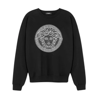 VERSACE Medusa Embroidered Crewneck Long-Sleeve Sweatshirt Black - . 1013969-1A10754-1B000