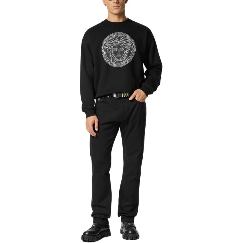 VERSACE Medusa Embroidered Crewneck Long-Sleeve Sweatshirt Black - . 1013969-1A10754-1B000 圖 3