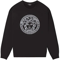 Versace Medusa Embroidered Crewneck Sweatshirt Black A89395-A231242-A1008 Versace Medusa Embroidered Crewneck Sweatshirt Black A89395-A231242-A1008