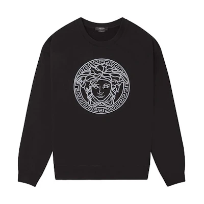 Versace Medusa Embroidered Crewneck Sweatshirt Black A89395-A231242-A1008