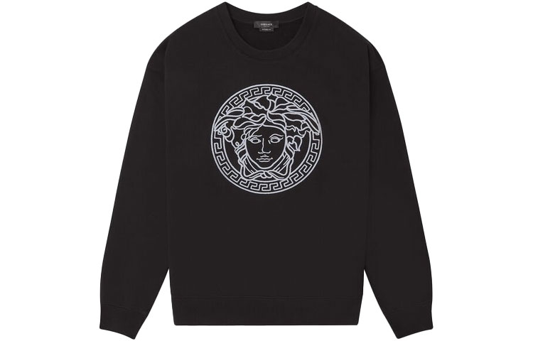 Order Versace Medusa Crewneck Sweatshirt Hitam Bordir A89395-A231242-A1008