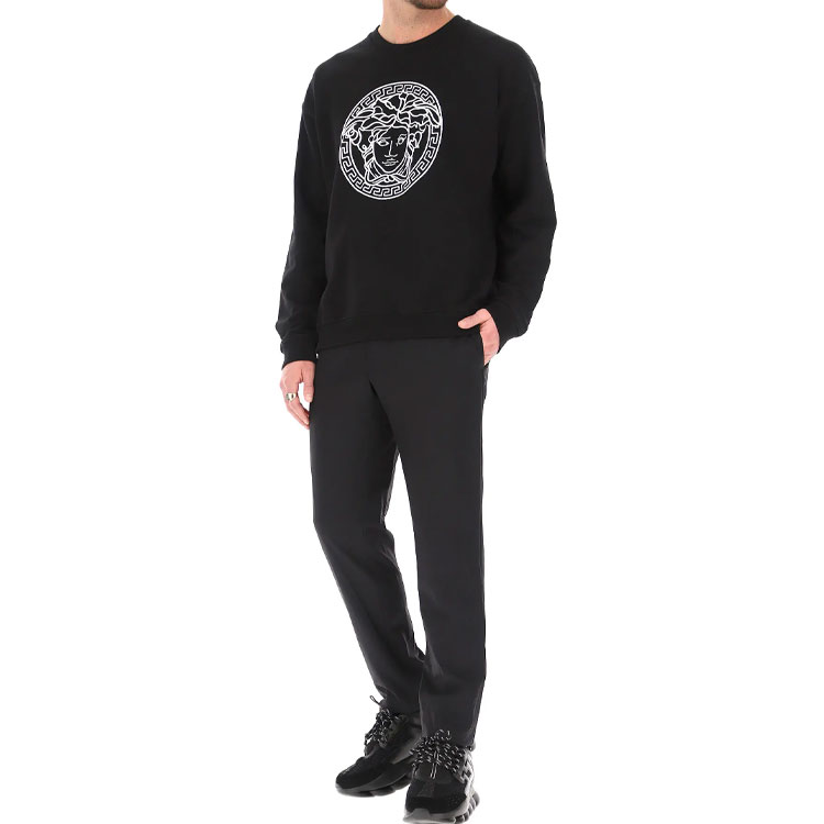 Shop Versace Medusa Crewneck Sweatshirt Hitam Bordir A89395-A231242-A1008