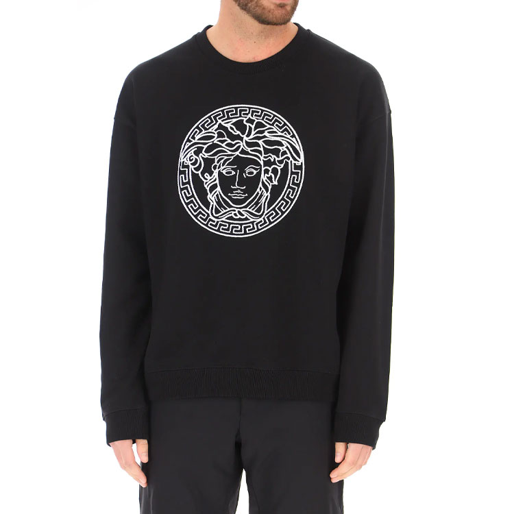 Purchase Versace Medusa Crewneck Sweatshirt Hitam Bordir A89395-A231242-A1008