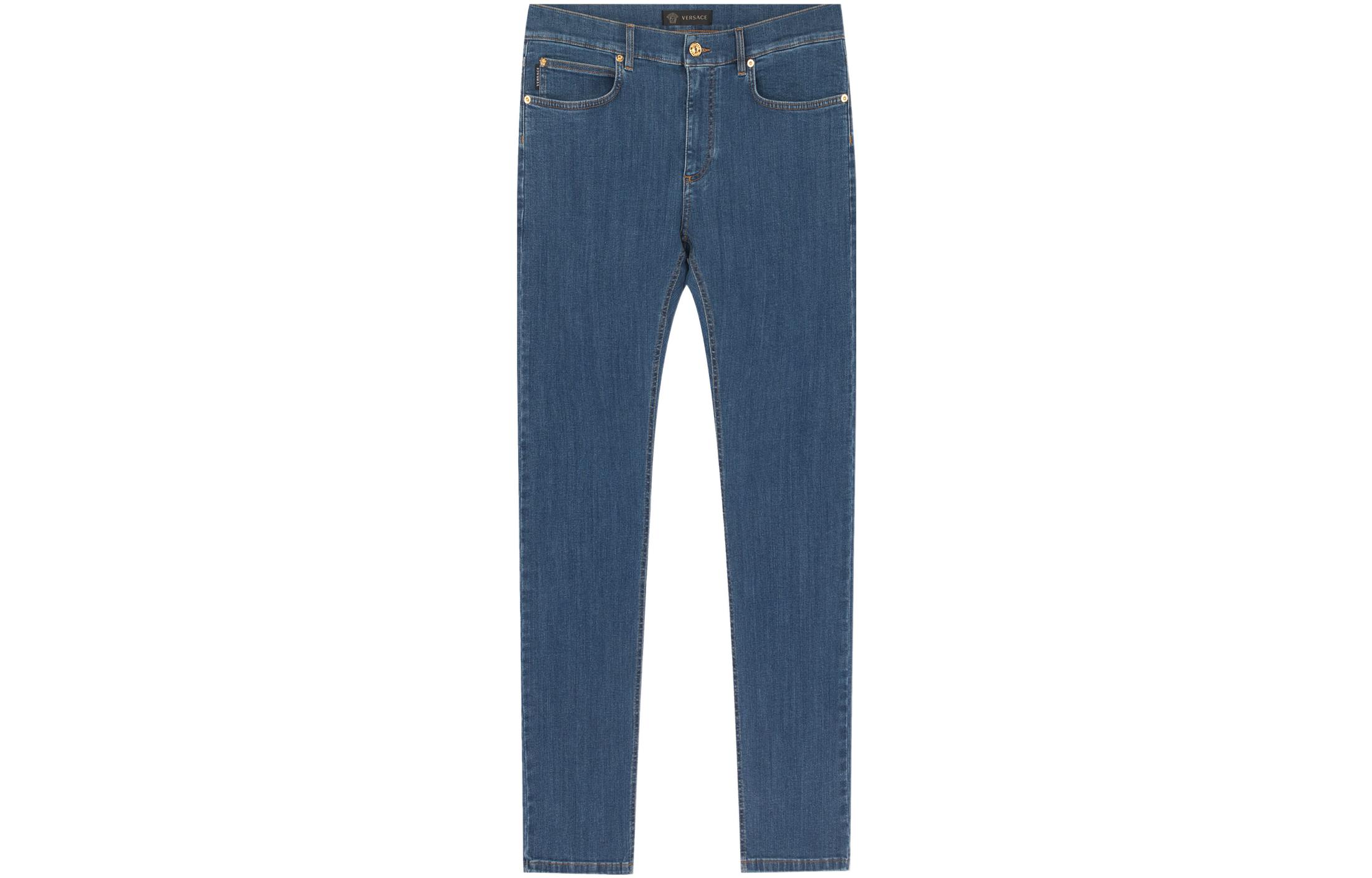 Order VERSACE Jeans Lurus Bordir Medusa Pria Biru A84998S-A231671-A816