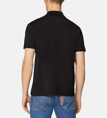 VERSACE Medusa Embroidered Studded Polo Shirt Men’s Black A89300-A237141-A1008 Purchase VERSACE Medusa Embroidered Studded Polo Shirt Men’s Black A89300-A237141-A1008