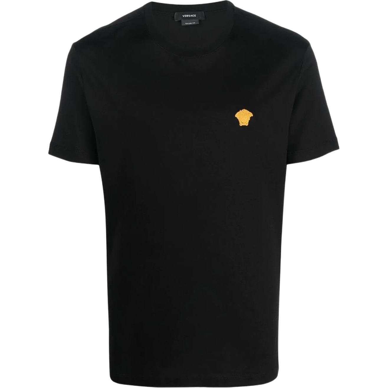 VERSACE Medusa Embroidered Tee SS23  Black Short Sleeve T-Shirt. 1008481-1A06063-1B000