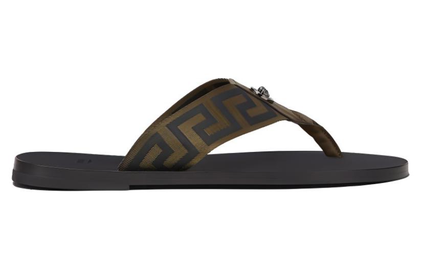 Versace Medusa Filigree Slide Sandals 'Black Green' 圖 2