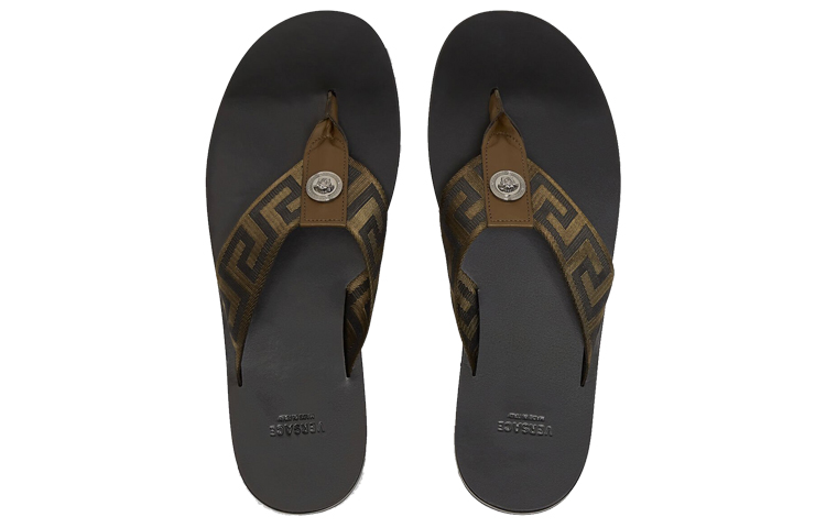 Versace Medusa Filigree Slide Sandals 'Black Green' 圖 3