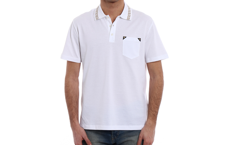 Shop 范思哲美杜莎金标口袋白色短袖POLO衫 A79252-A223004-A93A