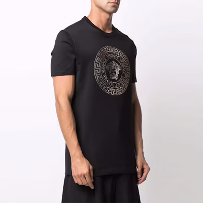 VERSACE 美杜莎图案黑色短袖T恤 10016191-A012631-B000 Sizing VERSACE 美杜莎图案黑色短袖T恤 10016191-A012631-B000