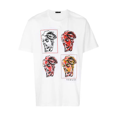 VERSACE Medusa Graphic Crewneck White T-Shirt for Men A79236-A224574-A001