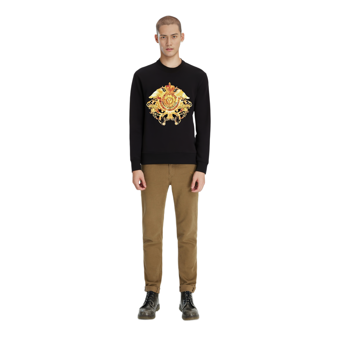 Purchase ヴェルサーチ メデューサ グラフィック 長袖 クルーネック Tシャツ EB7GWA-741E3045-3E899