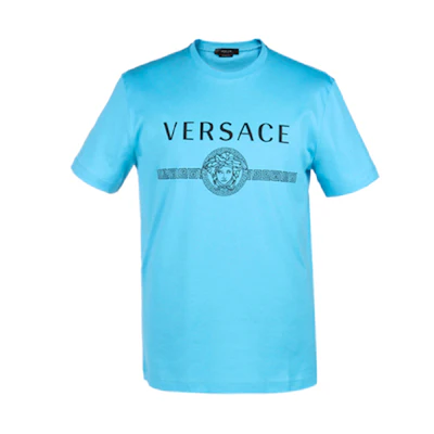 VERSACE Medusa Graphic Tee Sky Blue Cotton T-Shirt A87573-A228806-A1461