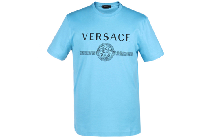 Order ヴェルサーチ メデューサ グラフィックTシャツ スカイブルー コットン A87573-A228806-A1461