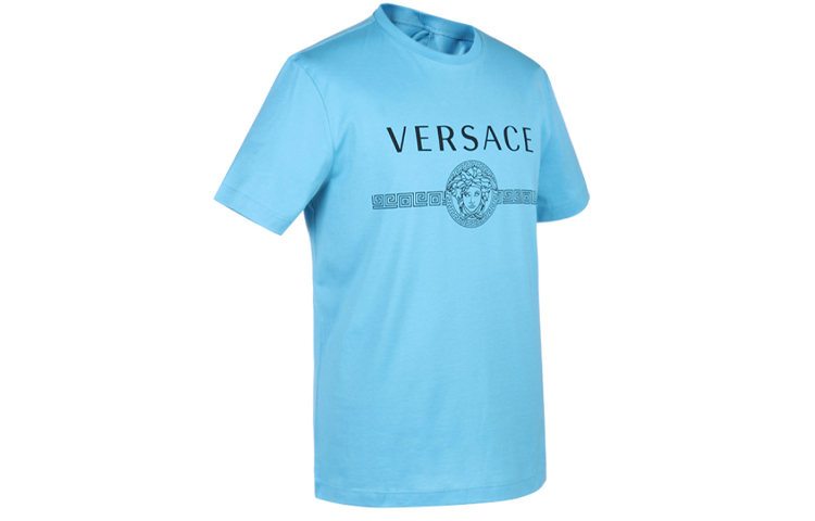 Shop ヴェルサーチ メデューサ グラフィックTシャツ スカイブルー コットン A87573-A228806-A1461