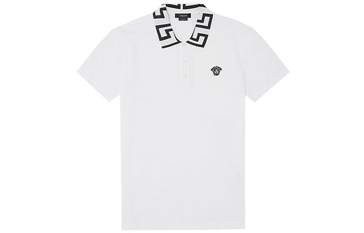 Order VERSACE 美杜莎希腊钥匙短袖翻领衫 白色 A89492-A231240-A2048