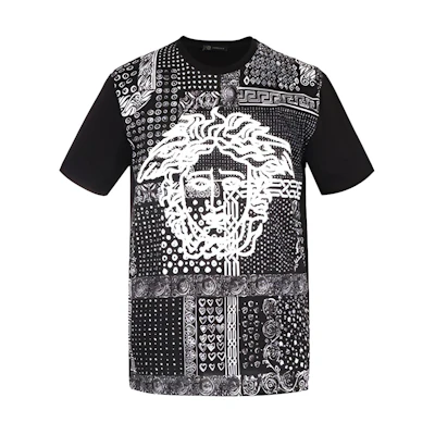 VERSACE Medusa Head Crew Neck Short Sleeve T-Shirt Black A83557-A230874-A708