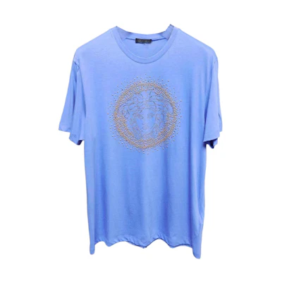 VERSACE Medusa Head Crewneck T-Shirt Blue. A79160-A224620-A904E