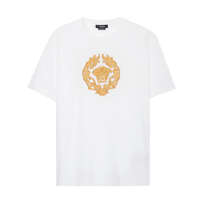 VERSACE Medusa Head Graphic White Crew Neck T-Shirt A87378-A228806-A1001