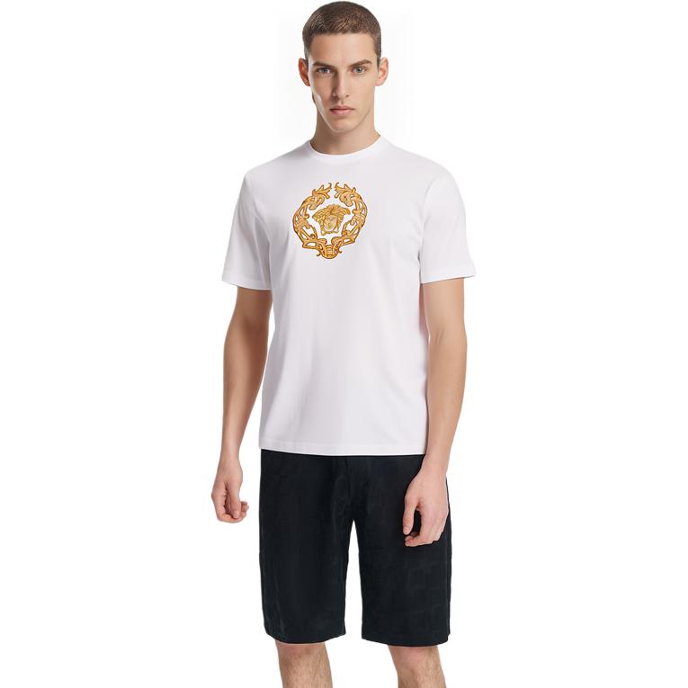 VERSACE Medusa Head Graphic White Crew Neck  T-Shirt A87378-A228806-A1001 圖 6