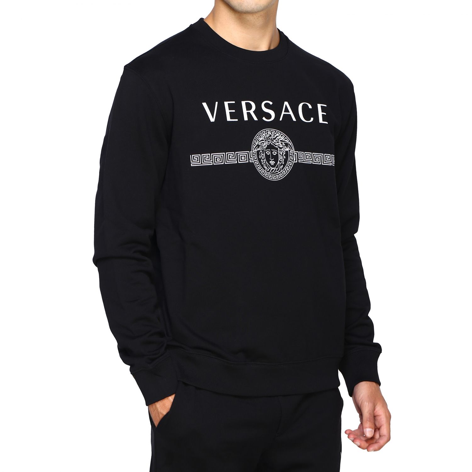 Sizing 范思哲 Medusa头像标志黑色长袖卫衣 A83867-A231242-A008