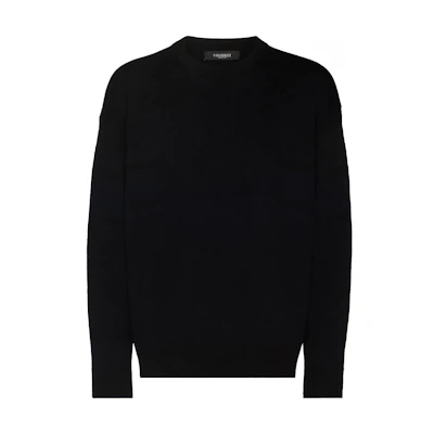 VERSACE Medusa Jacquard Crewneck Wool Sweater Blue SS22 Collection. 1003621-1A02495-5U280