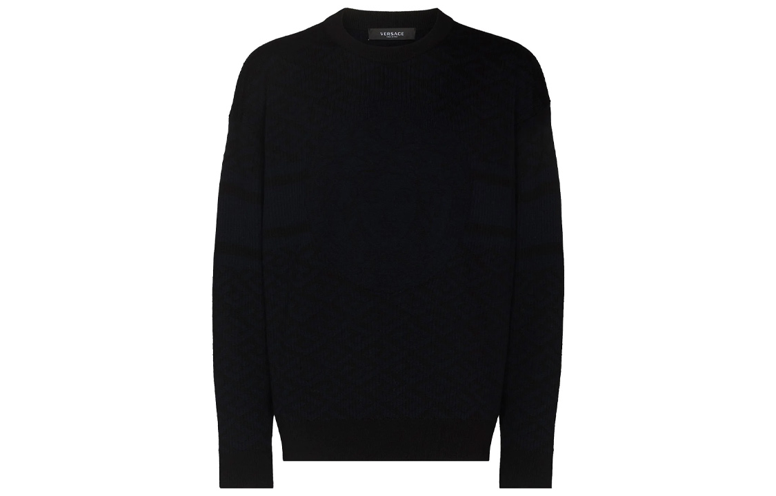 VERSACE Medusa Jacquard Crewneck Wool Sweater  Blue SS22 Collection. 1003621-1A02495-5U280 圖 2