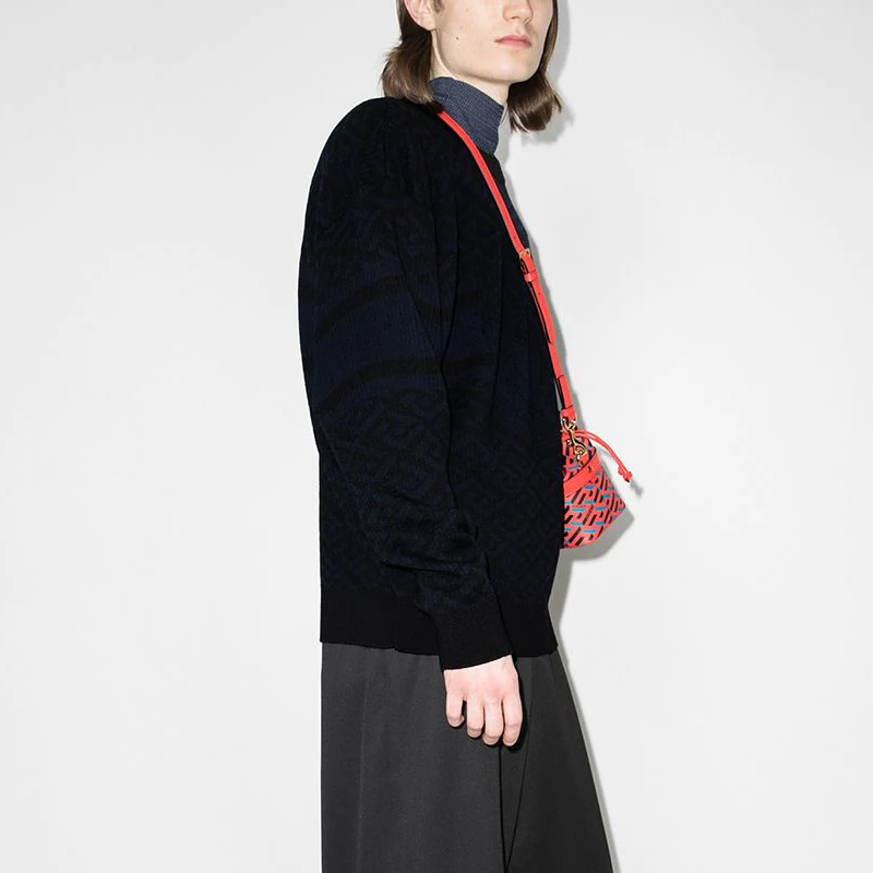 VERSACE Medusa Jacquard Crewneck Wool Sweater  Blue SS22 Collection. 1003621-1A02495-5U280 圖 5