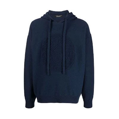 Versace Medusa Knit Pullover Hoodie Blue - Style A87203-A235893-1U040