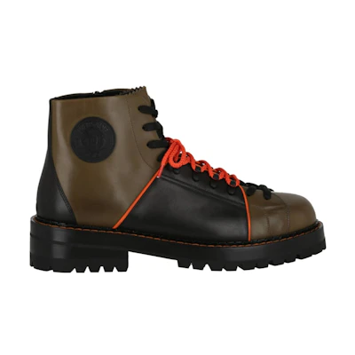 Versace Medusa Leather Ankle Boots Black Brown