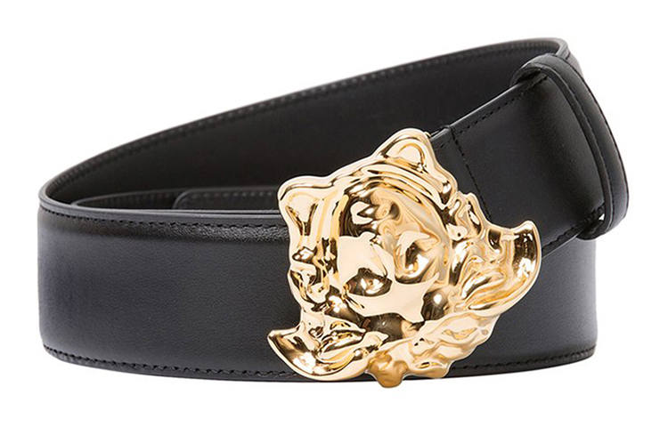 Lookbook ヴェルサーチ メデューサ レザー ベルト 4cm メンズ ブラック DCU4140-DVTP1-D410H