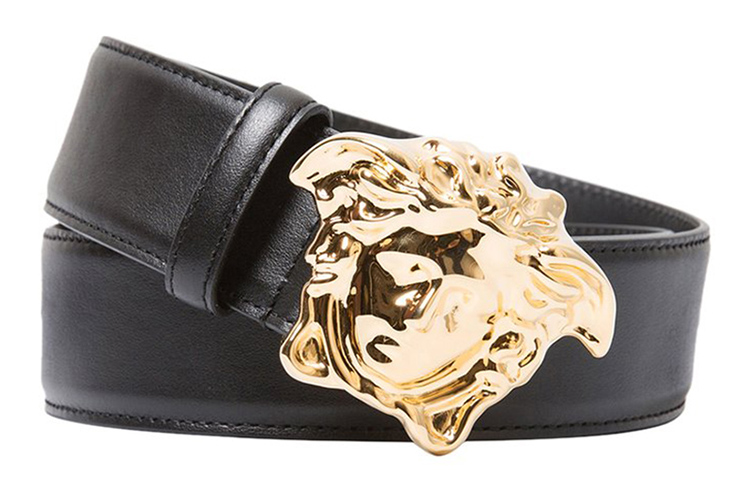 Shop ヴェルサーチ メデューサ レザー ベルト 4cm メンズ ブラック DCU4140-DVTP1-D410H