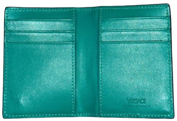 Versace Medusa Logo Bi-Fold Wallet Black/Green Order Versace Medusa Logo Bi-Fold Wallet Black/Green