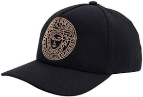 VERSACE Medusa Logo Cotton Baseball Cap Black 10015901A078742B150 VERSACE Medusa Logo Cotton Baseball Cap Black 10015901A078742B150