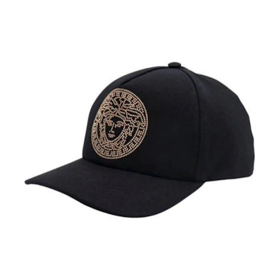 VERSACE Medusa Logo Cotton Baseball Cap Black 10015901A078742B150