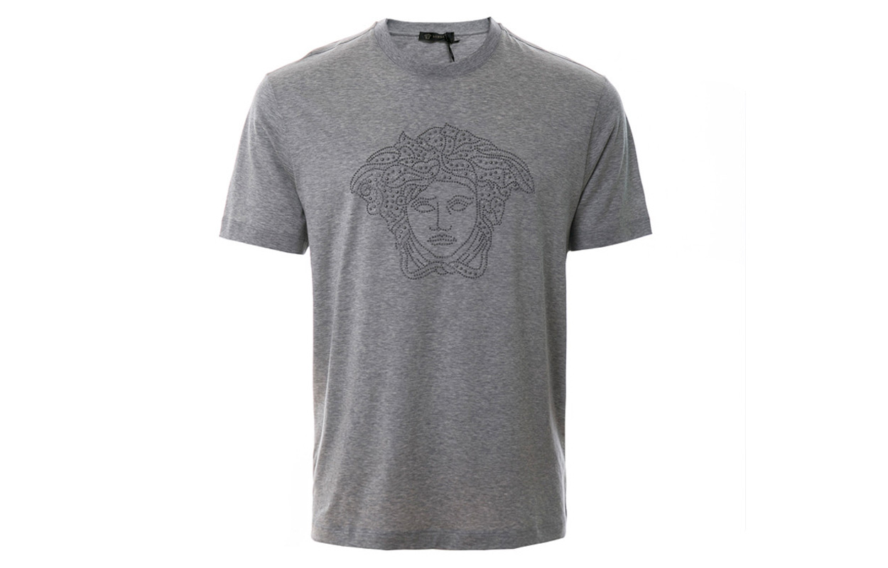 VERSACE Medusa Logo Crew Neck Short Sleeve T-Shirt Men’s Grey A76132-A201952-A809